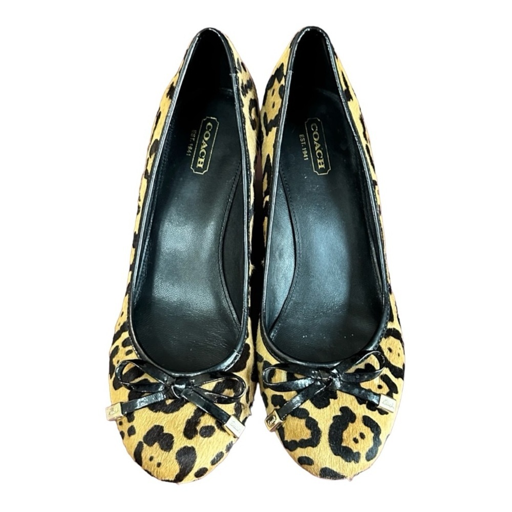 Coach Women's Leopard Print Ballet Wedge Heel 8.5